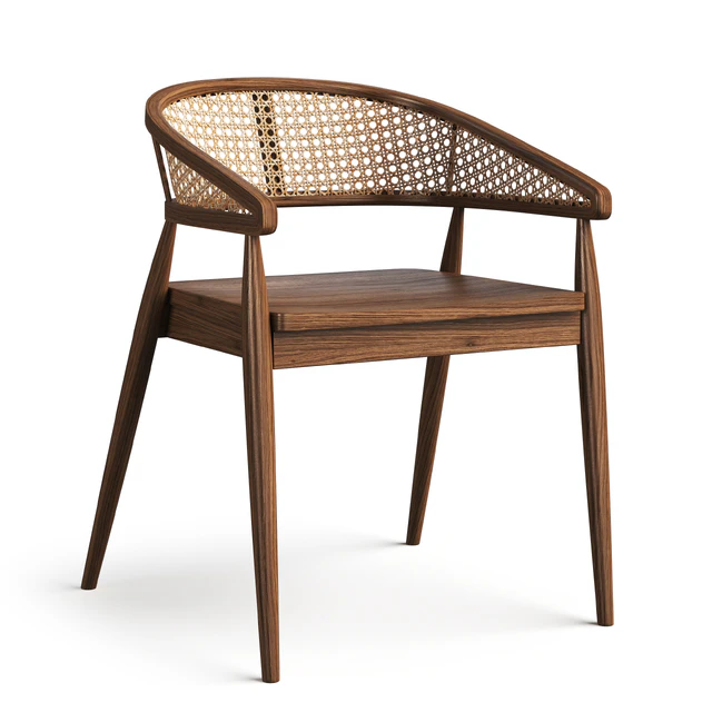 Stool rattan wood — Descargar