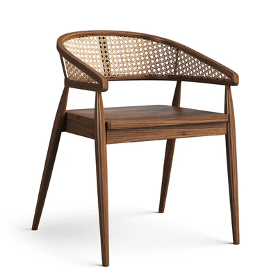 Stool rattan wood — Ver 2
