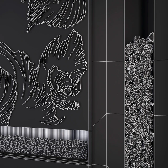 Modern fireplace   petals — Download