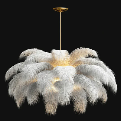 Ostrich Feather Chandelier — Ver 1
