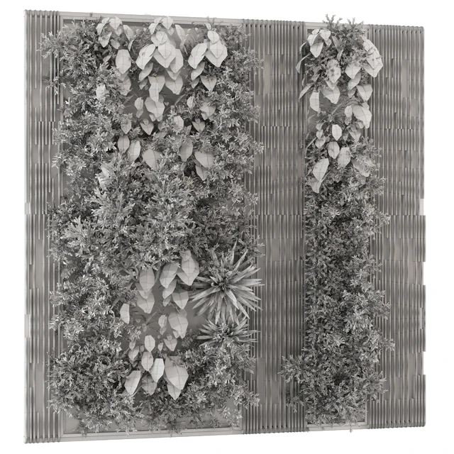 Indoor Wall  Vertical Garden in Wooden Base - Set 864 — Скачать