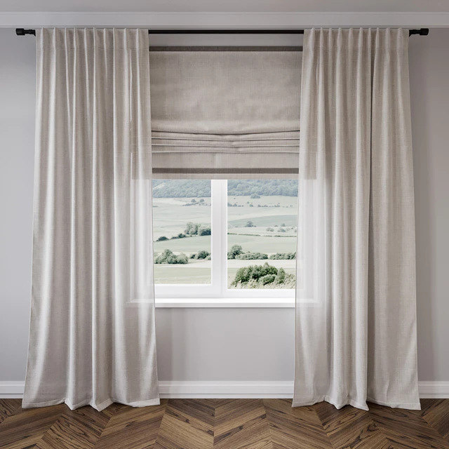 Linen blind with roman blind — Descargar
