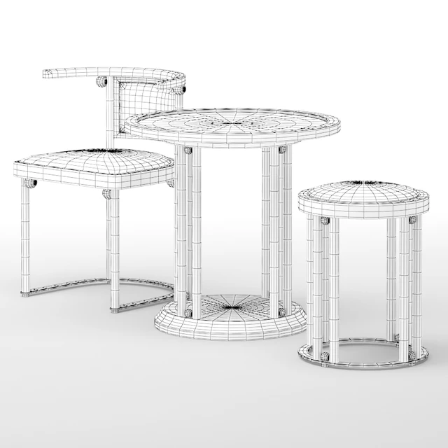 Стул Стол Табурет Wittmann Fledermaus Chair Stool Table — Скачать