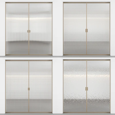 Sliding doors with embossed glass — View 1