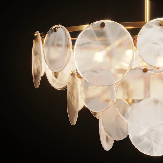 Smoked glass hanging disc chandelier JACKLYN — Descargar