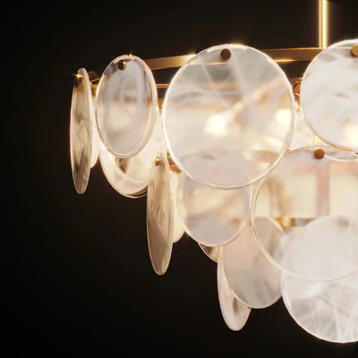 Smoked glass hanging disc chandelier JACKLYN — Ver 2