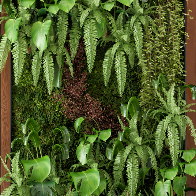 Indoor Wall Plants in rusty Concrete Pot - Set 22 — Descargar