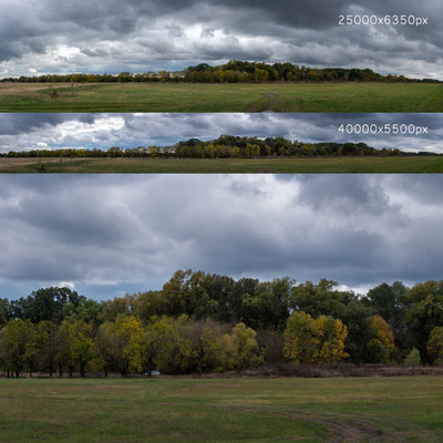 Cloudy panorama with autumn trees. 2 pcs — Ver 1