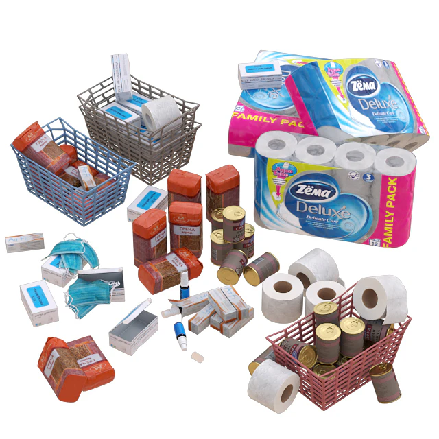 A set of products and household items to deal with a pandemic — Descargar