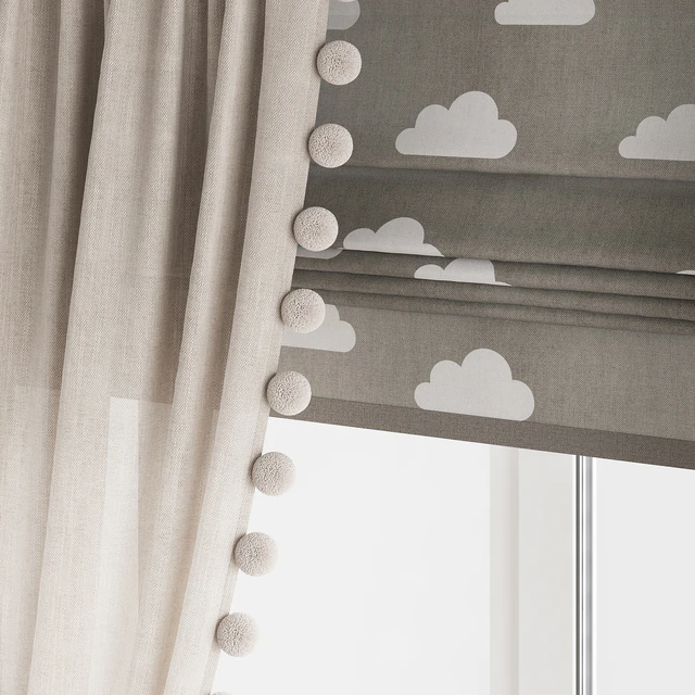 Curtains for the nursery ZS01 with pompoms — Download