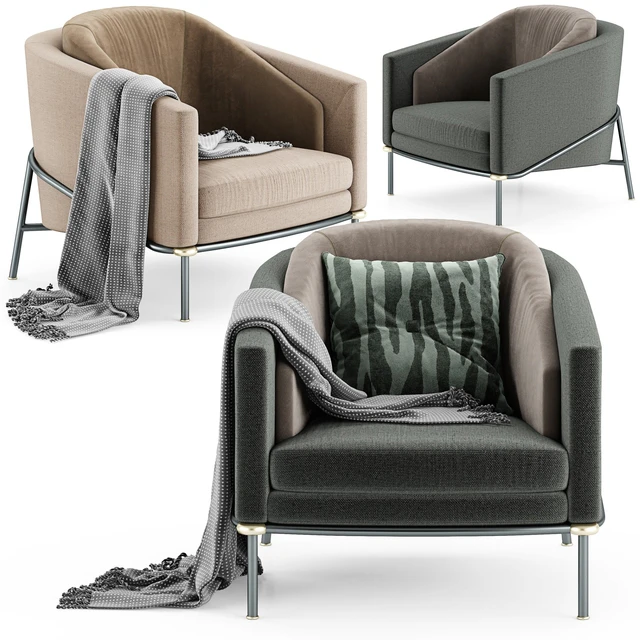 Minotti Fil Noir Armchair — Скачать
