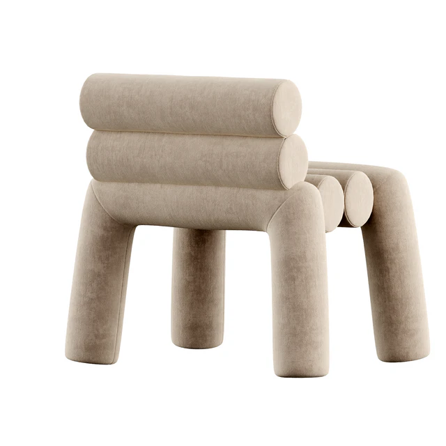 Beige Velvet Accent Chair — Скачать