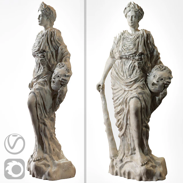Classic Antique sculpture (Melpomene) vray + corona — Descargar