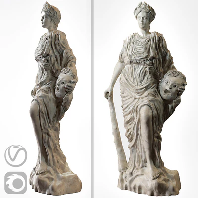 Classic Antique sculpture (Melpomene) vray + corona — Ver 1
