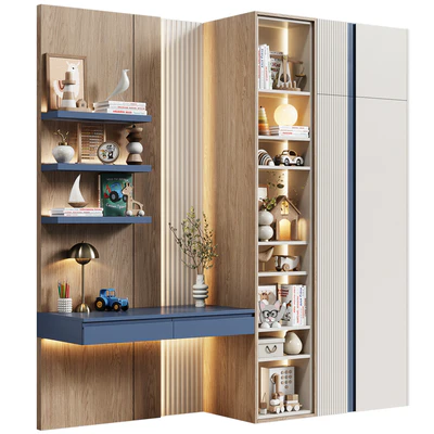 Шкаф детский модульный с письменным столом современный 23 — Вид 2