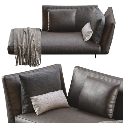 Chaise Lounge Evergreen Leather By Flexform — Ver 2