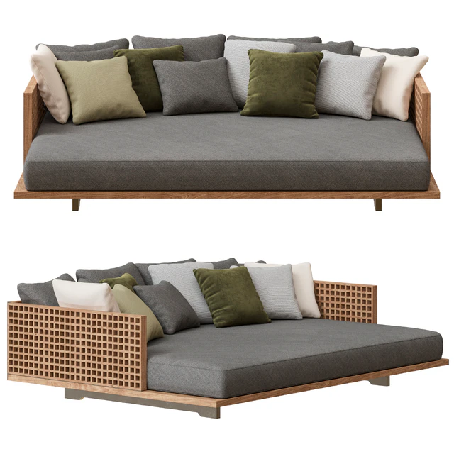 Minotti Quadrado Outdoor Daybed Sofa — Descargar