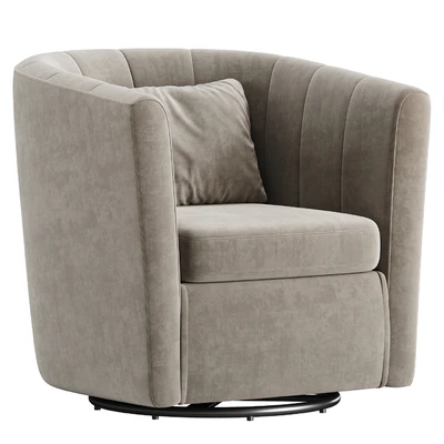 Ashworth Upholstered Swivel Barrel Chair — Ver 2