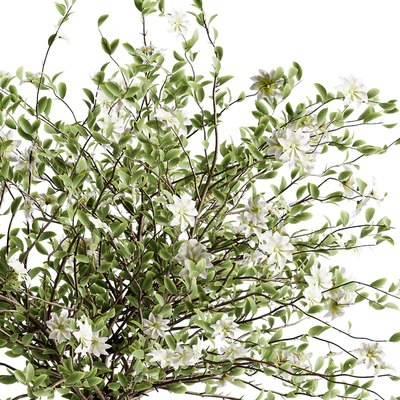 A bouquet of tree branches inserted into a celadon ceramic pot — Ver 2