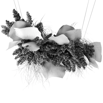 Pendant decor of Pampas grass and dried palm leaves — Ver 2