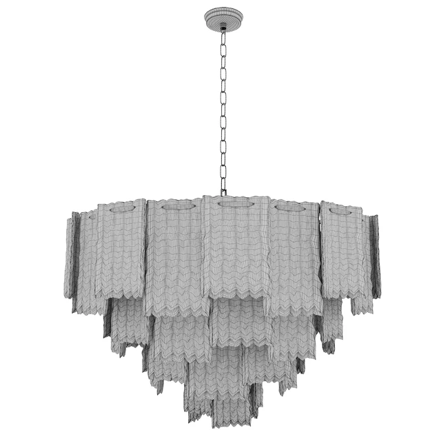 Round pendant chandelier made of ribbed glass Garda Decor 164FA-33128 — Descargar