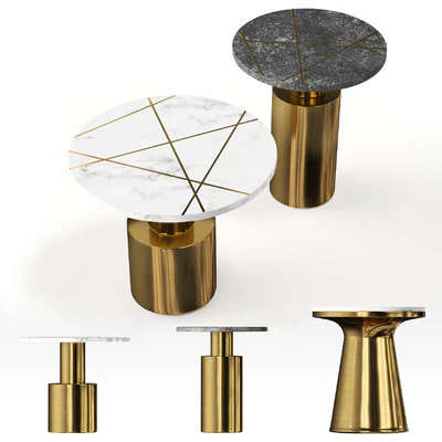 Tables made of brass and marble KORK — Вид 2