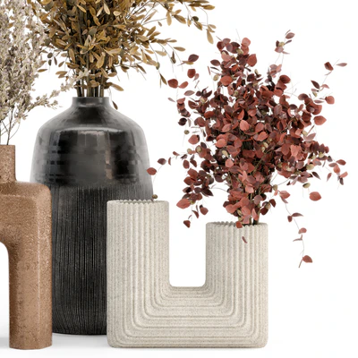 Dry Plants Bouquet Collection In Concrete Pot - Set 442 — Ver 2