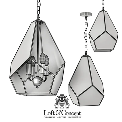 Chandelier GEOMETRY GLASS LIGHT PENDANT MILK 4 — Ver 2