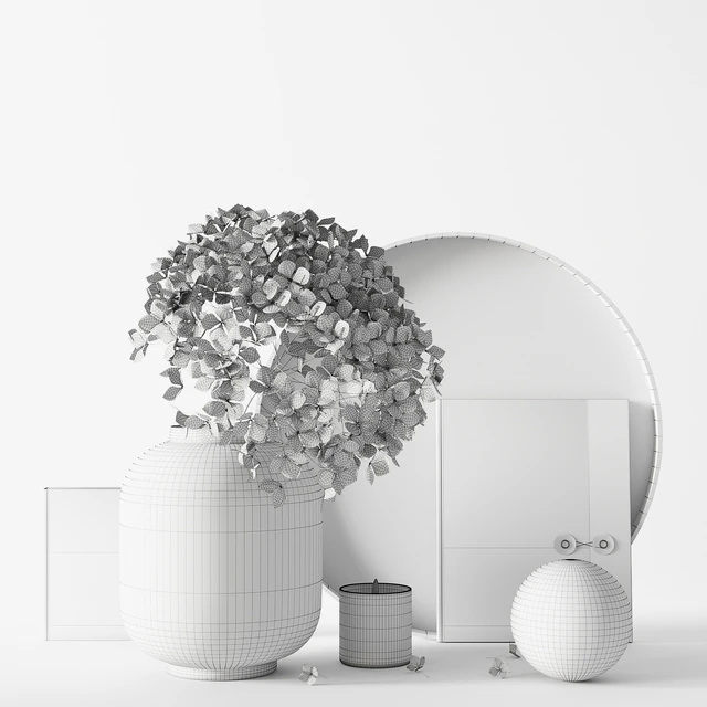 Decorative set with dryed hydrangea — Скачать