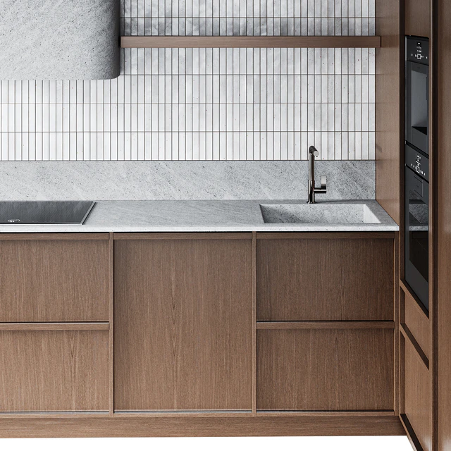 Modern kitchen with ceramic tiles — Descargar