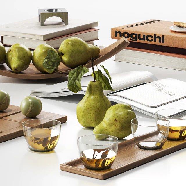 Decorative set with pears and books — Скачать