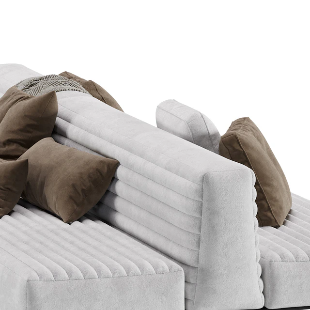 Minotti Roger Modular Sofa 2 Version / Leather & Velvet — Скачать