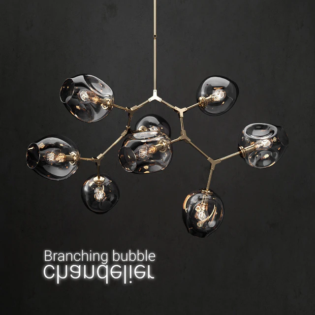 Branching bubble 8 lamps 2 DARK/GOLD — Скачать