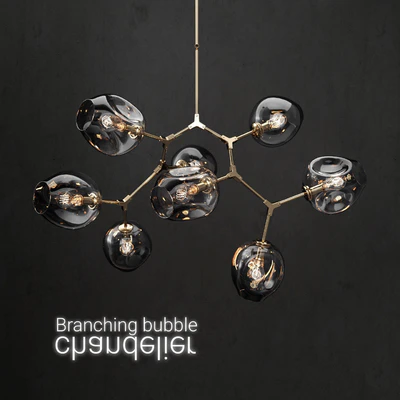 Branching bubble 8 lamps 2 DARK/GOLD — Вид 1