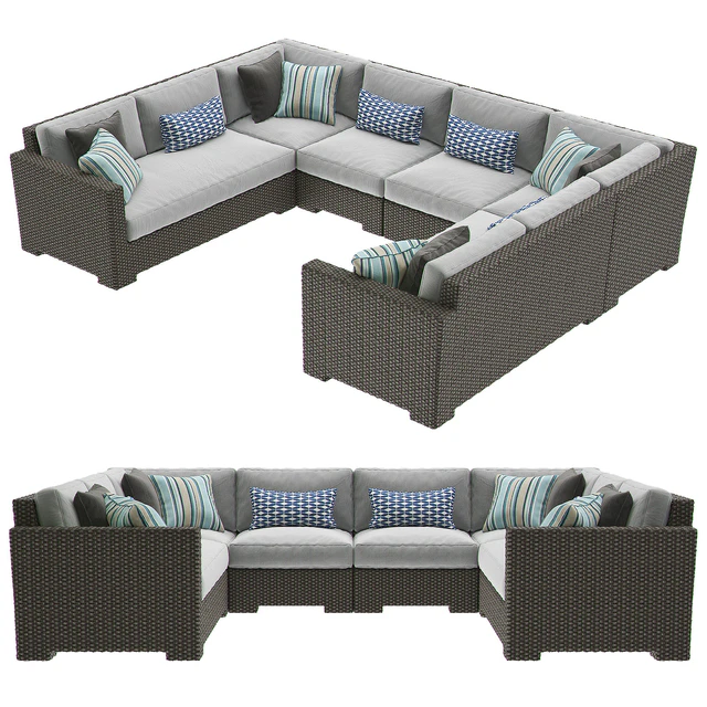 Crate & Barrel Ventura Umber 6-Piece Loveseat — Скачать