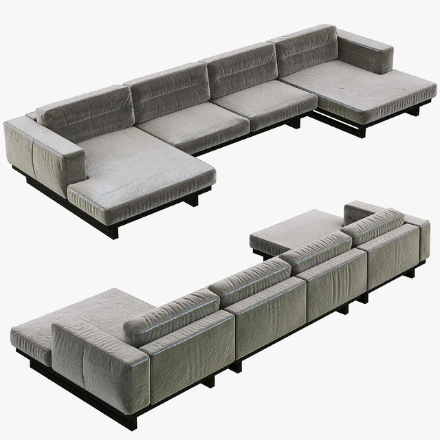 Restoration Hardware Durrell Leather U-Chaise Sectional — Descargar