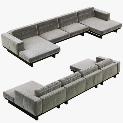Restoration Hardware Durrell Leather U-Chaise Sectional — Ver 1