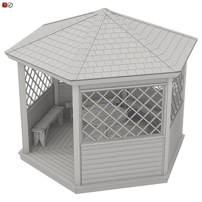 Garden Gazebo made of wood 02 — Ver 2