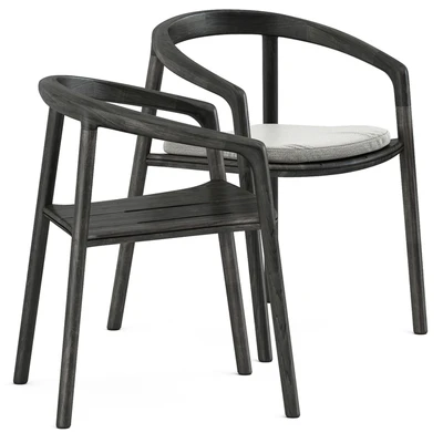Solid armchair and Teak nero table CF 148 by manutti — Ver 2