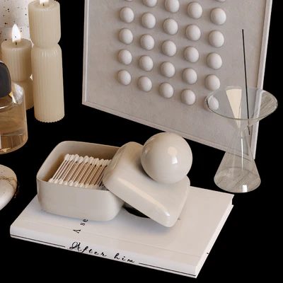 Beige decor set with peony flowers — Ver 2