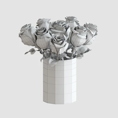 Light pink roses in a vase — Ver 2