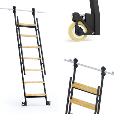 Animated sliding ladder MWE Industrieleiter — Ver 1