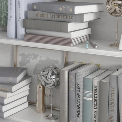 A set of books with a decor in bright tones on the shelves — Ver 2
