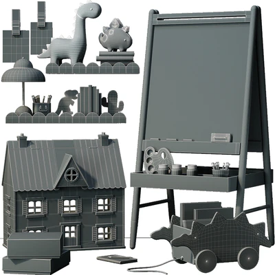 Crate and Barrel Wooden Easel , Dollhouse and Decor for Kids 02 — Вид 2