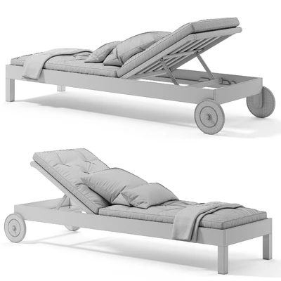Pottery Barn Chatham FSC Mahogany Chaise Lounge with Wheels — Ver 2