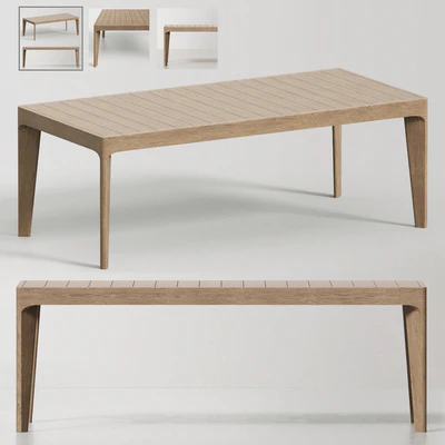 RH / MALTA TEAK DINING TABLE — Ver 1