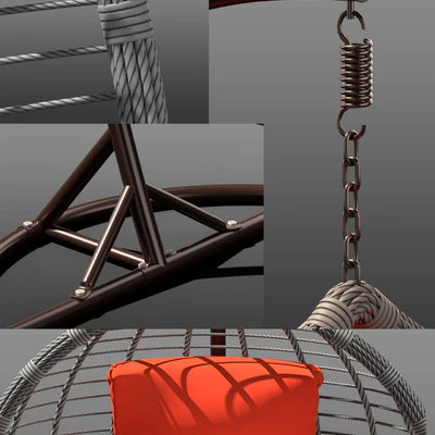 Suspended wicker chair rocking Acapulco in 4 colors — Ver 2