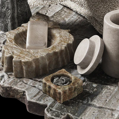 Batroom decor stone soap n1 / Bathroom decor stone soap dish — Ver 2