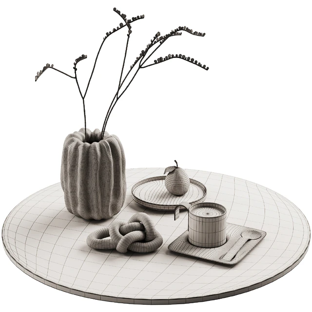 406 decorative set 041 folded vase pear and tea — Descargar