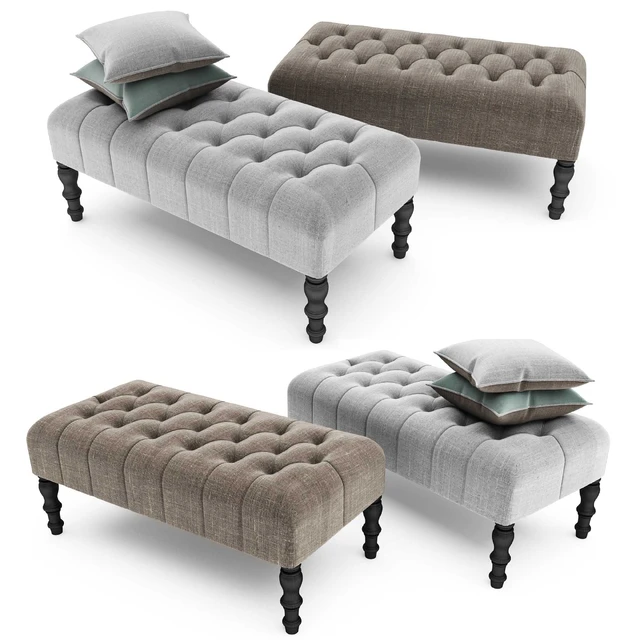 Footstool Upholstered with buttons — Descargar